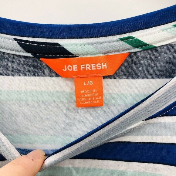 Joe Fresh Sleeveless Striped Peplum Tank Top 159 - Picture 6 of 7